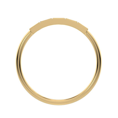 0.3 ct Princess Cut Moissanite dainty Stackable Minimalist bezel Half Eternity 14K / 18K Solid Yellow Gold everyday wedding band