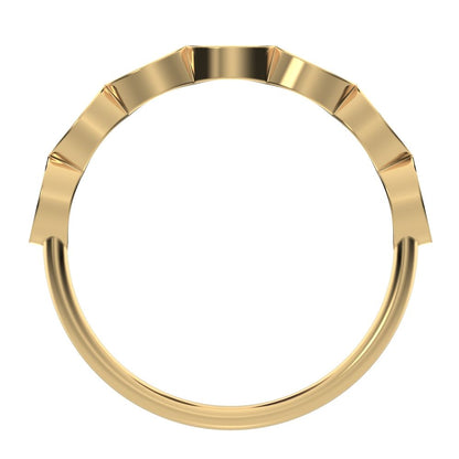 0.14Ct Round Cut Simulated Clear Diamond dainty Minimalist Half Eternity Stackable eye 14K / 18K Solid Yellow Gold everyday wedding band
