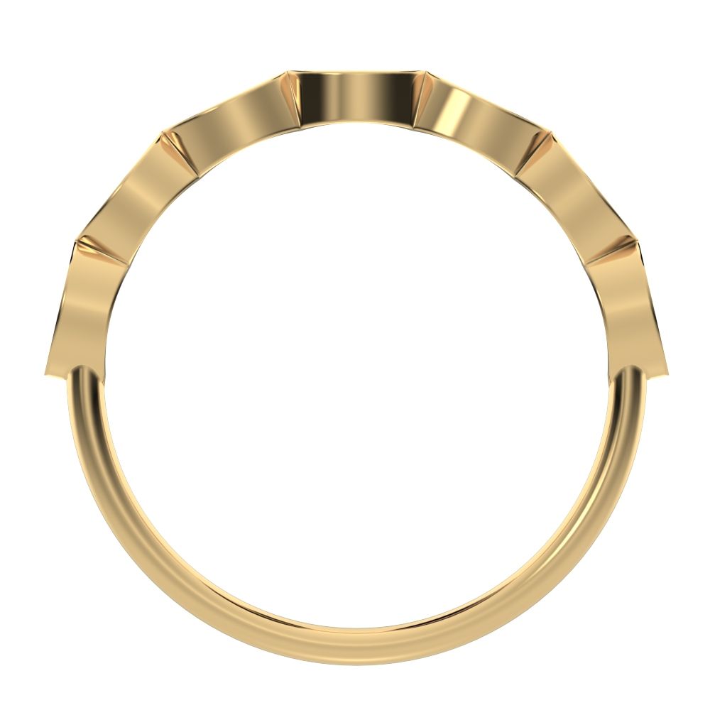 0.14 ct Round Cut Moissanite dainty Minimalist Half Eternity Stackable vintage eye 14K / 18K Solid Yellow Gold everyday wedding band