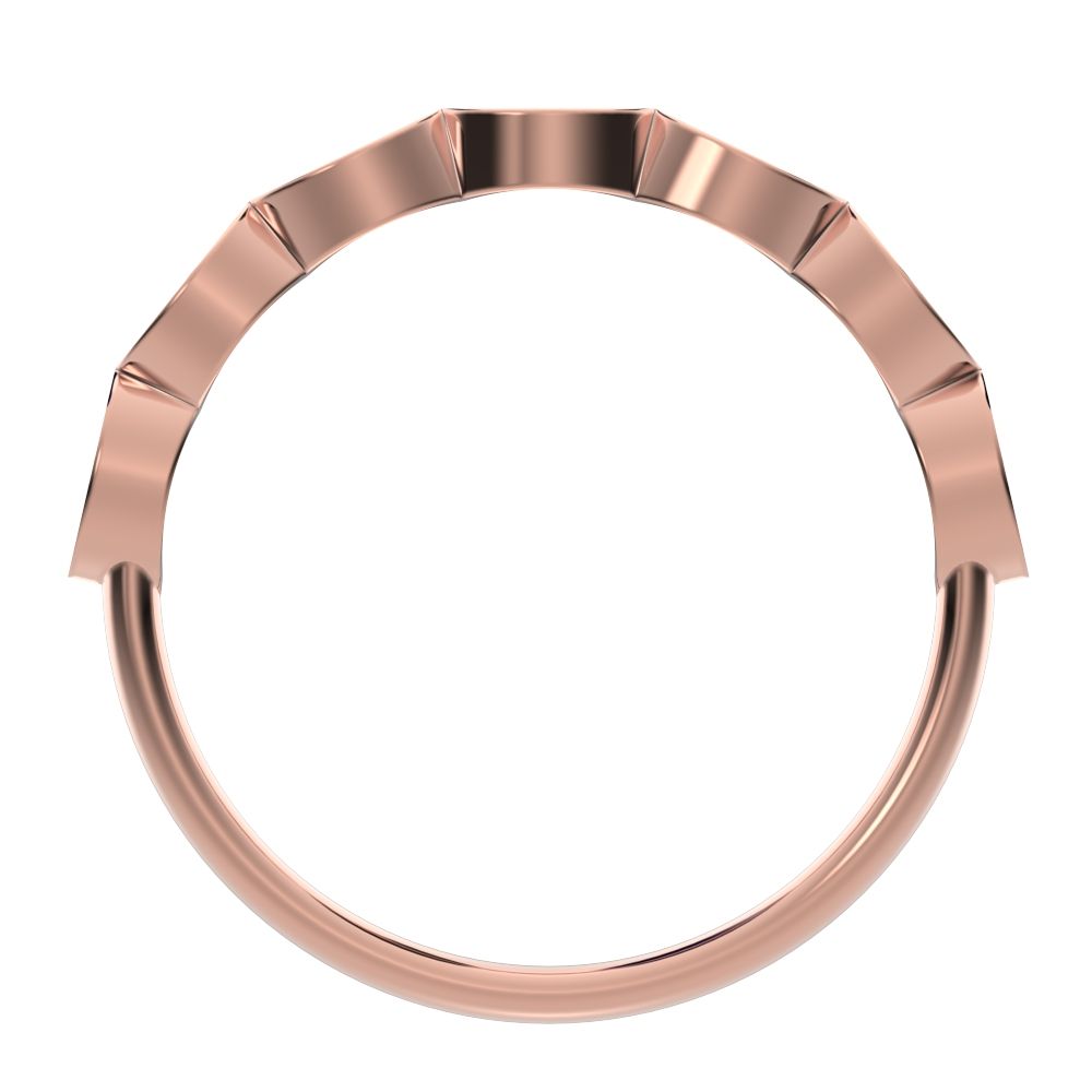 0.14Ct Round Cut Simulated Clear Diamond dainty Minimalist Half Eternity Stackable eye 14K / 18K Solid Rose Gold everyday wedding band