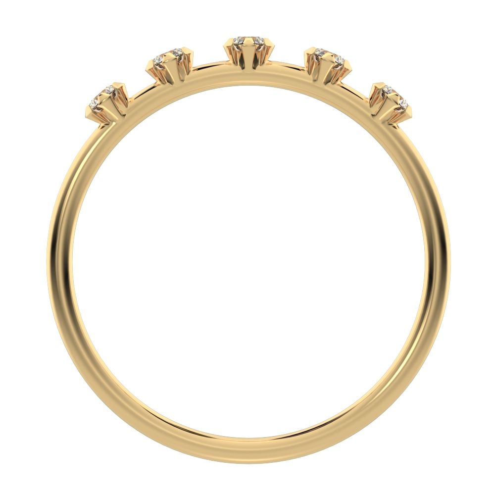 0.09 ct Round Cut Moissanite dainty Minimalist Half Eternity Stackable vintage light knot 14K / 18K Solid Yellow Gold everyday wedding band