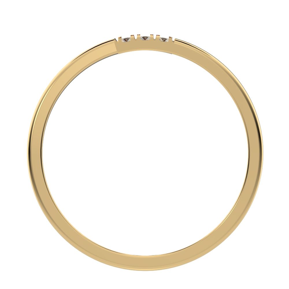 0.09Ct Round Cut Simulated Clear Diamond Minimalist light cluster Stackable overlap 14K / 18K Solid Yellow Gold everyday wedding band