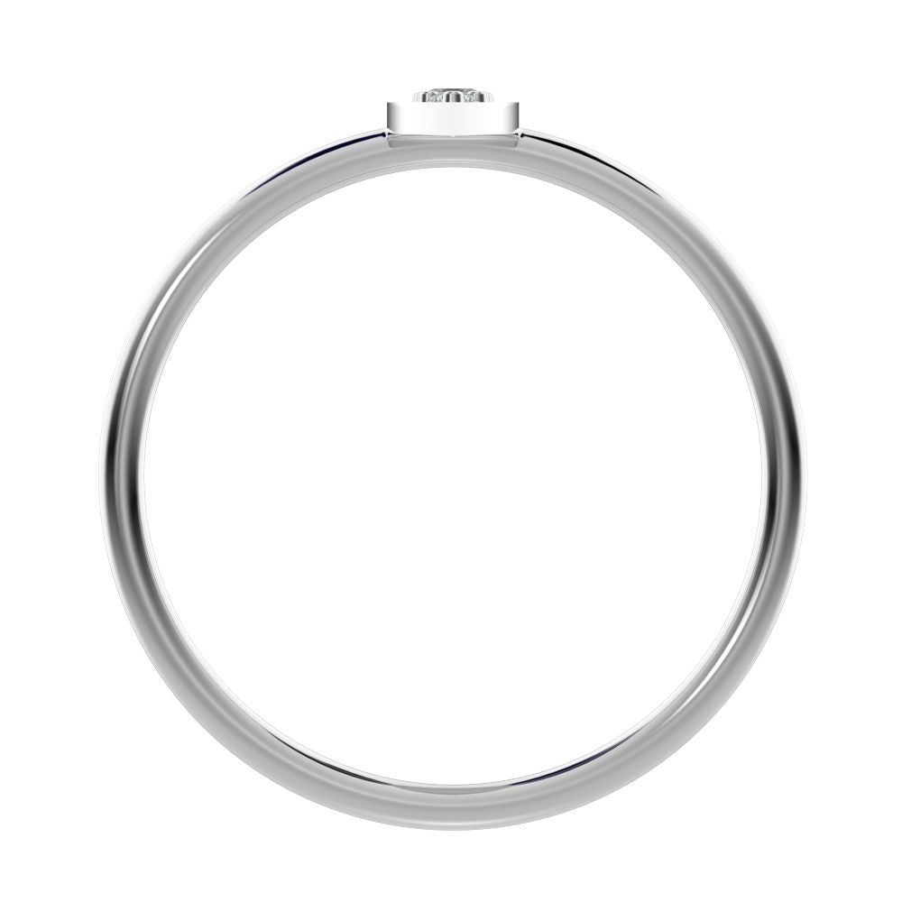 0.17 ct Round Cut Simulated Clear Diamond dainty Minimalist Marquise Shape Bar light cocktail 14K / 18K Solid White Gold everyday ring
