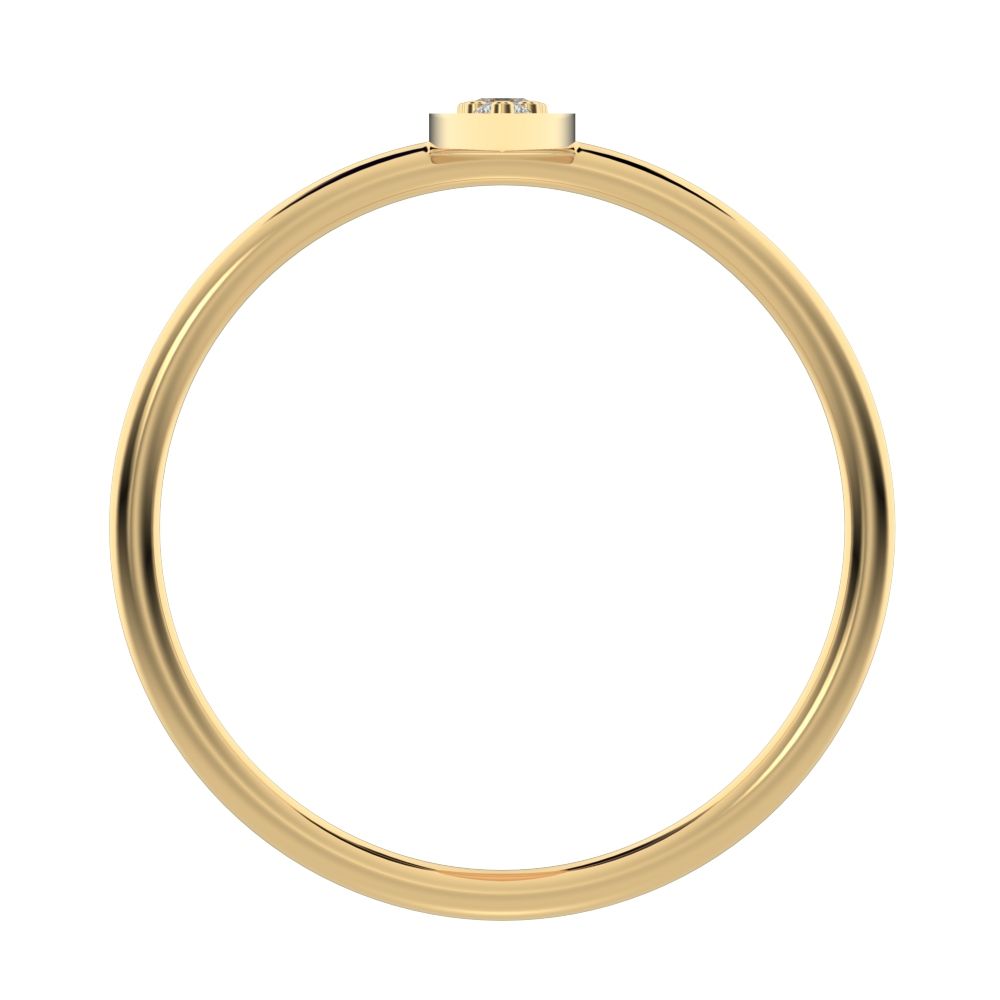 0.17 ct Round Cut Simulated Clear Diamond dainty Minimalist Marquise Shape Bar light cocktail 14K / 18K Solid Yellow Gold everyday ring