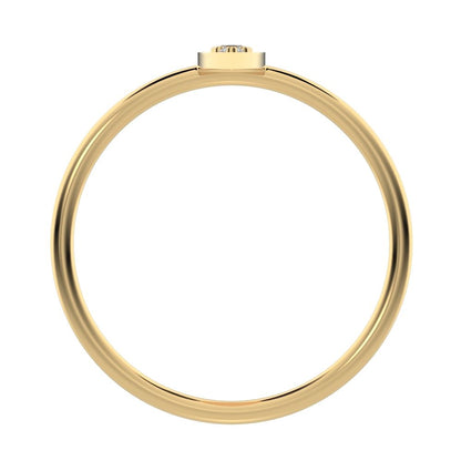 0.17 ct Round Cut Simulated Clear Diamond dainty Minimalist Marquise Shape Bar light cocktail 14K / 18K Solid Yellow Gold everyday ring