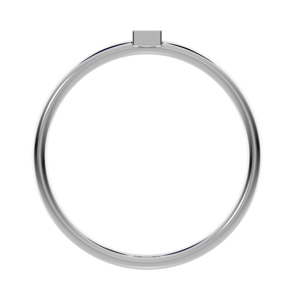 0.15 ct Baguette Cut Simulated Clear Diamond Minimalist Vertical Geometric rectangle cocktail 14K / 18K Solid White Gold everyday ring