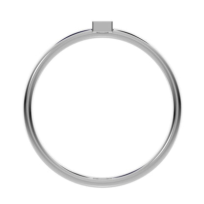 0.15 ct Baguette Cut Simulated Clear Diamond Minimalist Vertical Geometric rectangle cocktail 14K / 18K Solid White Gold everyday ring