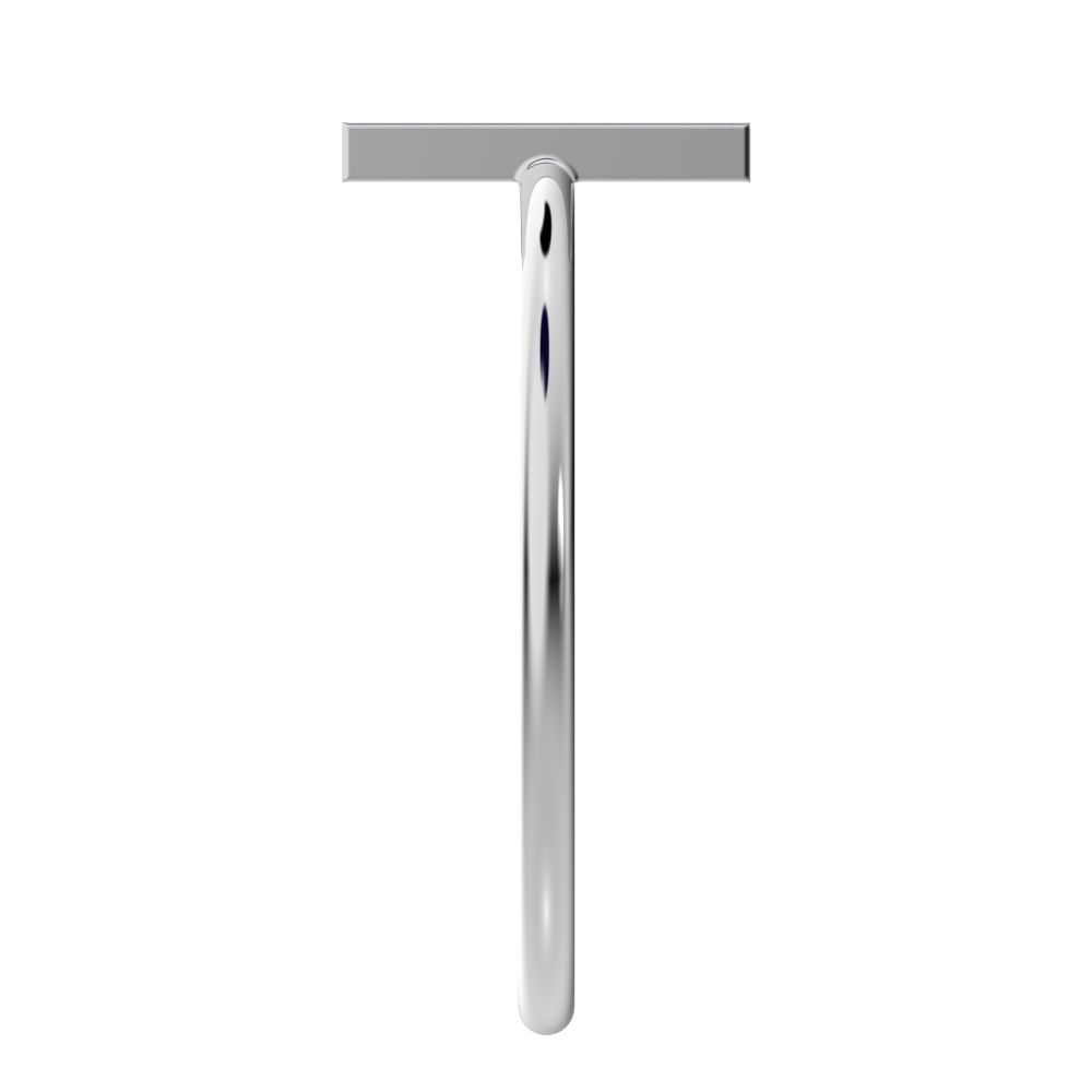 0.15 ct Baguette Cut Simulated Clear Diamond Minimalist Vertical Geometric rectangle cocktail 14K / 18K Solid White Gold everyday ring