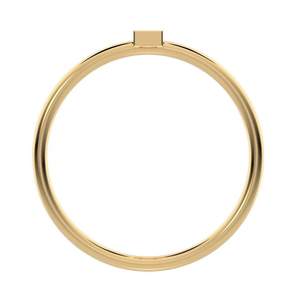 0.15 ct Baguette Cut Moissanite dainty Minimalist Vertical Geometric rectangle light cocktail 14K / 18K Solid Yellow Gold everyday ring