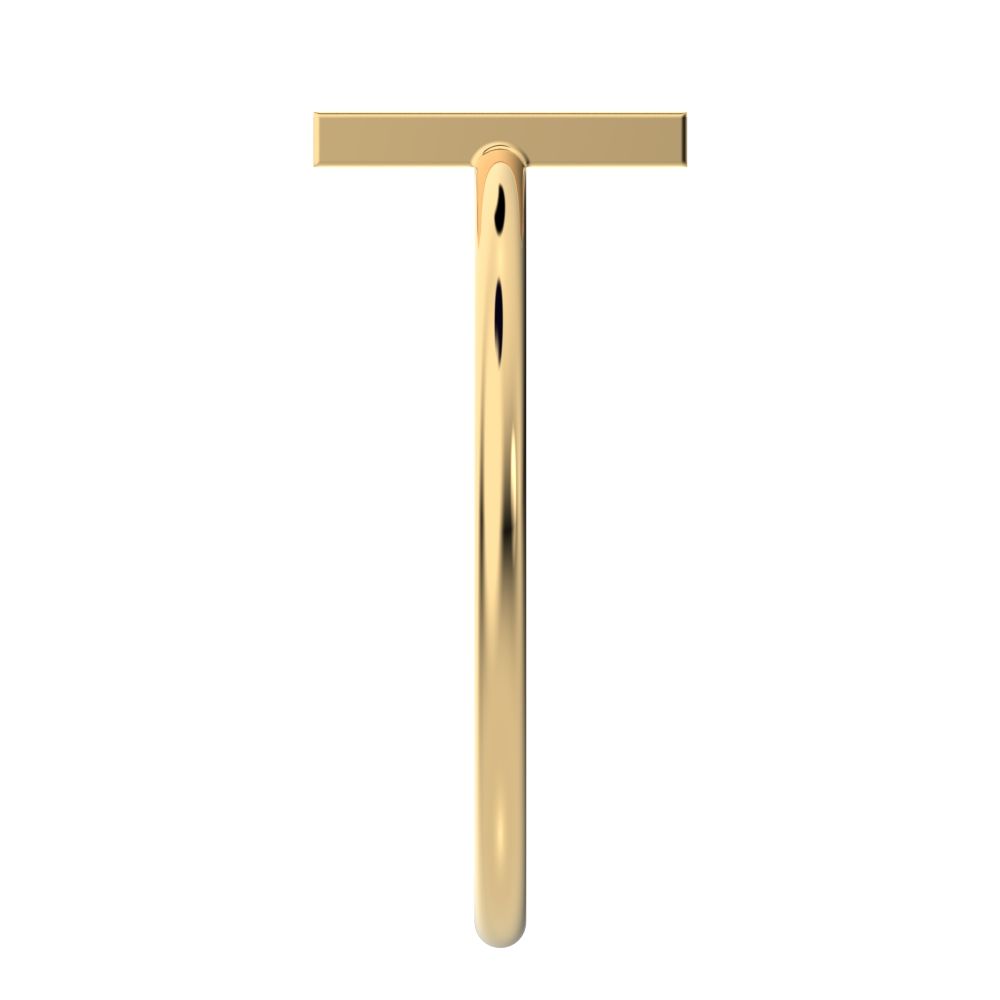 0.15 ct Baguette Cut Simulated Clear Diamond Minimalist Vertical Geometric rectangle cocktail 14K / 18K Solid Yellow Gold everyday ring