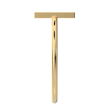 0.15 ct Baguette Cut Simulated Clear Diamond Minimalist Vertical Geometric rectangle cocktail 14K / 18K Solid Yellow Gold everyday ring