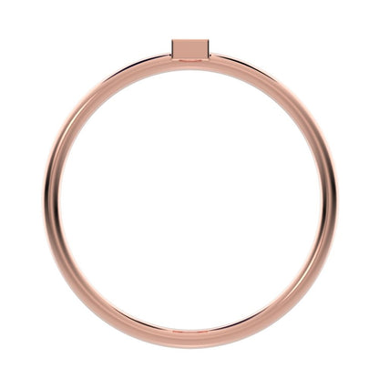 0.15 ct Baguette Cut Simulated Clear Diamond Minimalist Vertical Geometric rectangle cocktail 14K / 18K Solid Rose Gold everyday ring