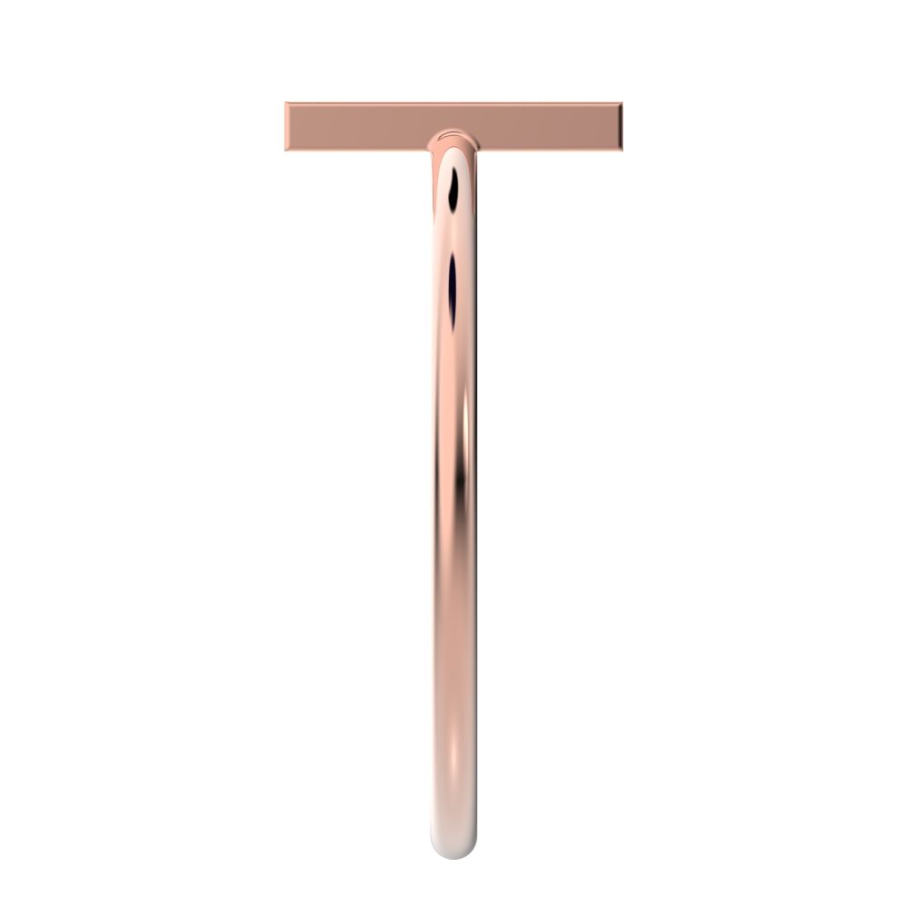 0.15 ct Baguette Cut Moissanite dainty Minimalist Vertical bezel Geometric rectangle light cocktail 14K / 18K Solid Rose Gold everyday ring