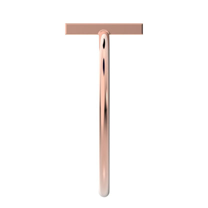 0.15 ct Baguette Cut Moissanite dainty Minimalist Vertical bezel Geometric rectangle light cocktail 14K / 18K Solid Rose Gold everyday ring