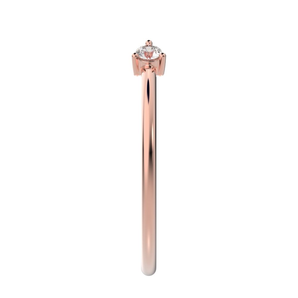 0.08Ct Round Cut Moissanite dainty Minimalist adjustable 2 stone Stackable light Toi et Moi 14K / 18K Solid Rose Gold everyday wedding band