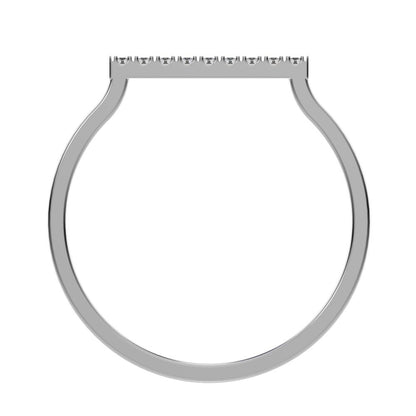 0.0675Ct Round Cut Simulated Clear Diamond Minimalist Half Eternity Stackable simple 14K / 18K Solid White Gold everyday wedding band