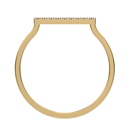 0.0675Ct Round Cut Simulated Clear Diamond Minimalist Half Eternity Stackable simple 14K / 18K Solid Yellow Gold everyday wedding band