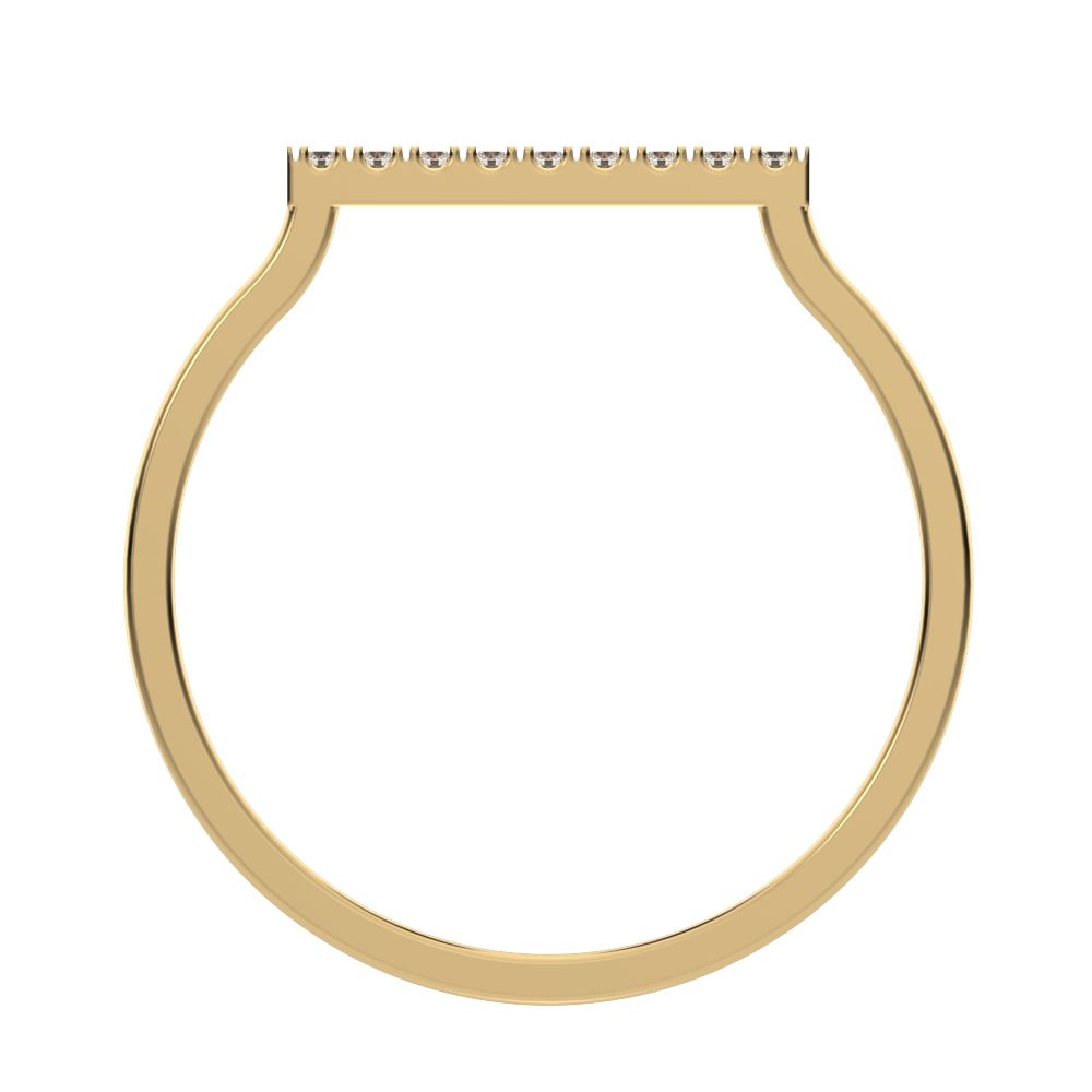 0.0675 ct Round Cut Moissanite dainty Minimalist Half Eternity Stackable light simple 14K / 18K Solid Yellow Gold everyday wedding band