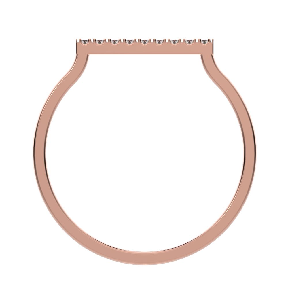 0.0675Ct Round Cut Simulated Clear Diamond dainty Minimalist Half Eternity Stackable simple 14K / 18K Solid Rose Gold everyday wedding band