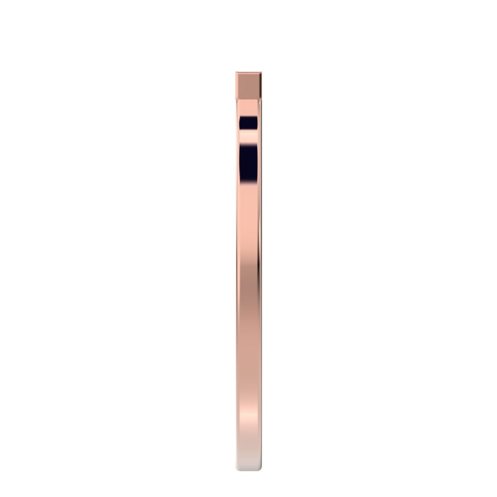 0.0675Ct Round Cut Simulated Clear Diamond dainty Minimalist Half Eternity Stackable simple 14K / 18K Solid Rose Gold everyday wedding band