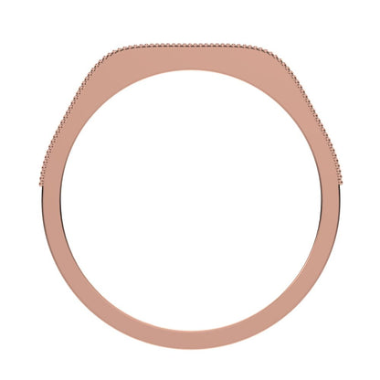 0.2Ct Round Cut Moissanite dainty Minimalist half eternity cluster stackable 14K / 18K Solid Rose Gold everyday wedding band