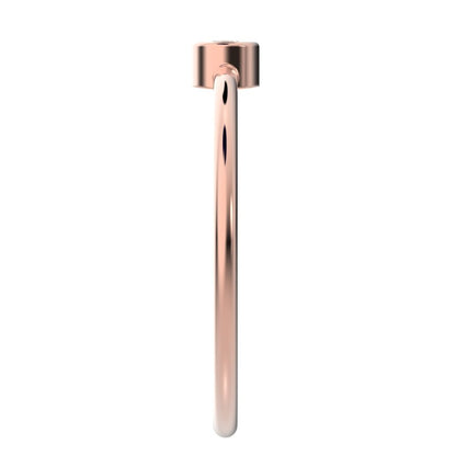 0.06 ct Round Cut Simulated Clear Diamond dainty Minimalist bezel solitaire light stackable 14K / 18K Solid Rose Gold everyday ring