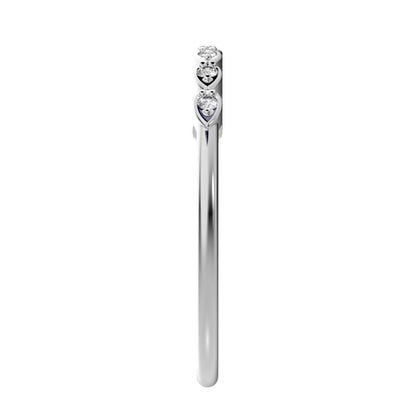 0.07Ct Round Cut Simulated Clear Diamond Minimalist Half Eternity eye Stackable simple 14K / 18K Solid White Gold everyday wedding band