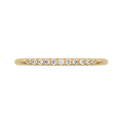 0.11 ct Round Cut Simulated Clear Diamond dainty Half Eternity simple Stackable bar light 14K / 18K Solid Yellow Gold everyday wedding band