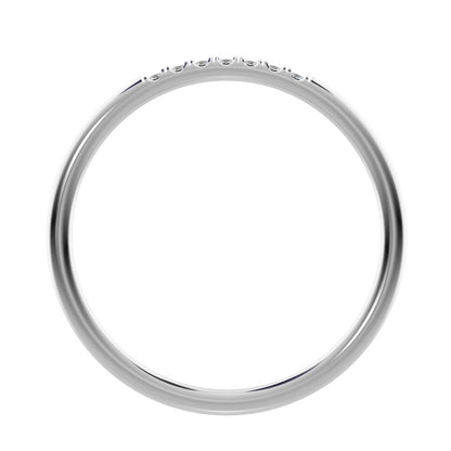 0.07 ct Round Cut Moissanite dainty Minimalist simple Stackable Vintage bar light 14K / 18K Solid White Gold everyday wedding band