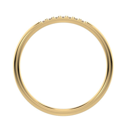 0.07Ct Round Cut Simulated Clear Diamond dainty Minimalist simple Stackable bar light 14K / 18K Solid Yellow Gold everyday wedding band