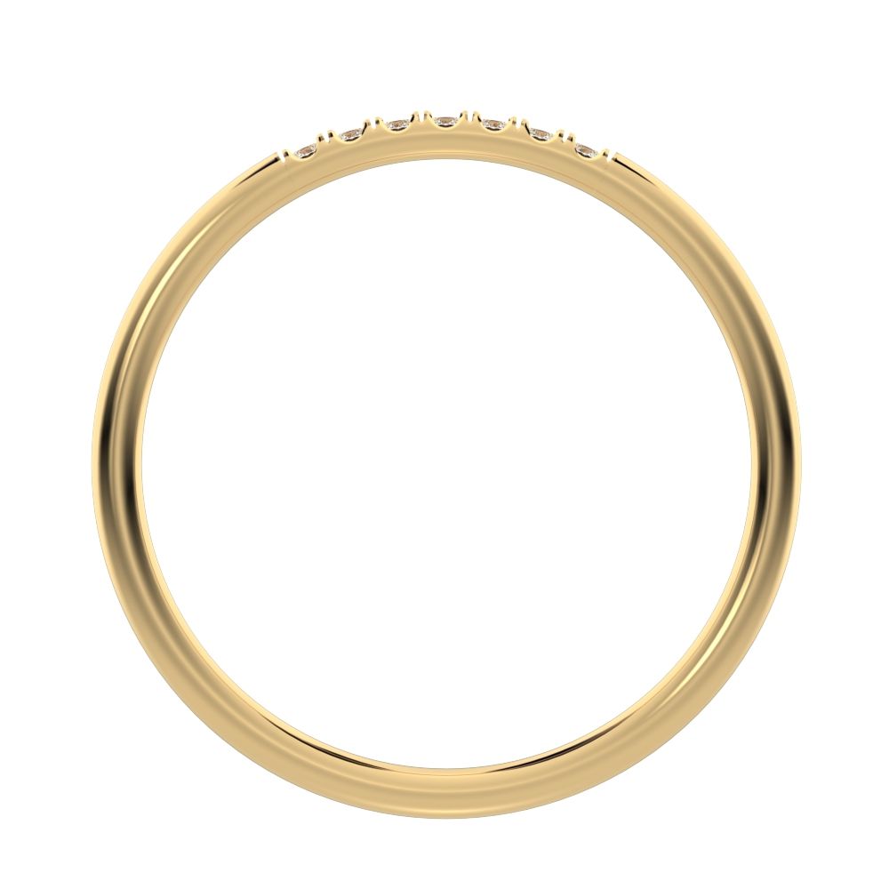 0.07 ct Round Cut Moissanite dainty Minimalist simple Stackable Vintage bar light 14K / 18K Solid Yellow Gold everyday wedding band