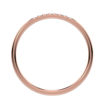 0.07 ct Round Cut Moissanite dainty Minimalist simple Stackable Vintage bar light 14K / 18K Solid Rose Gold everyday wedding band