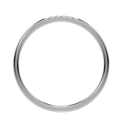 0.05 ct Round Cut Moissanite dainty Minimalist simple Stackable Vintage bar light 14K / 18K Solid White Gold everyday wedding band