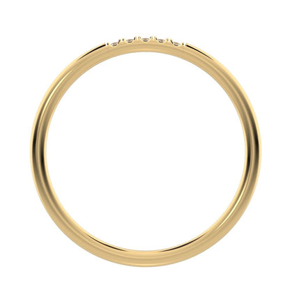 0.05 ct Round Cut Moissanite dainty Minimalist simple Stackable Vintage bar light 14K / 18K Solid Yellow Gold everyday wedding band