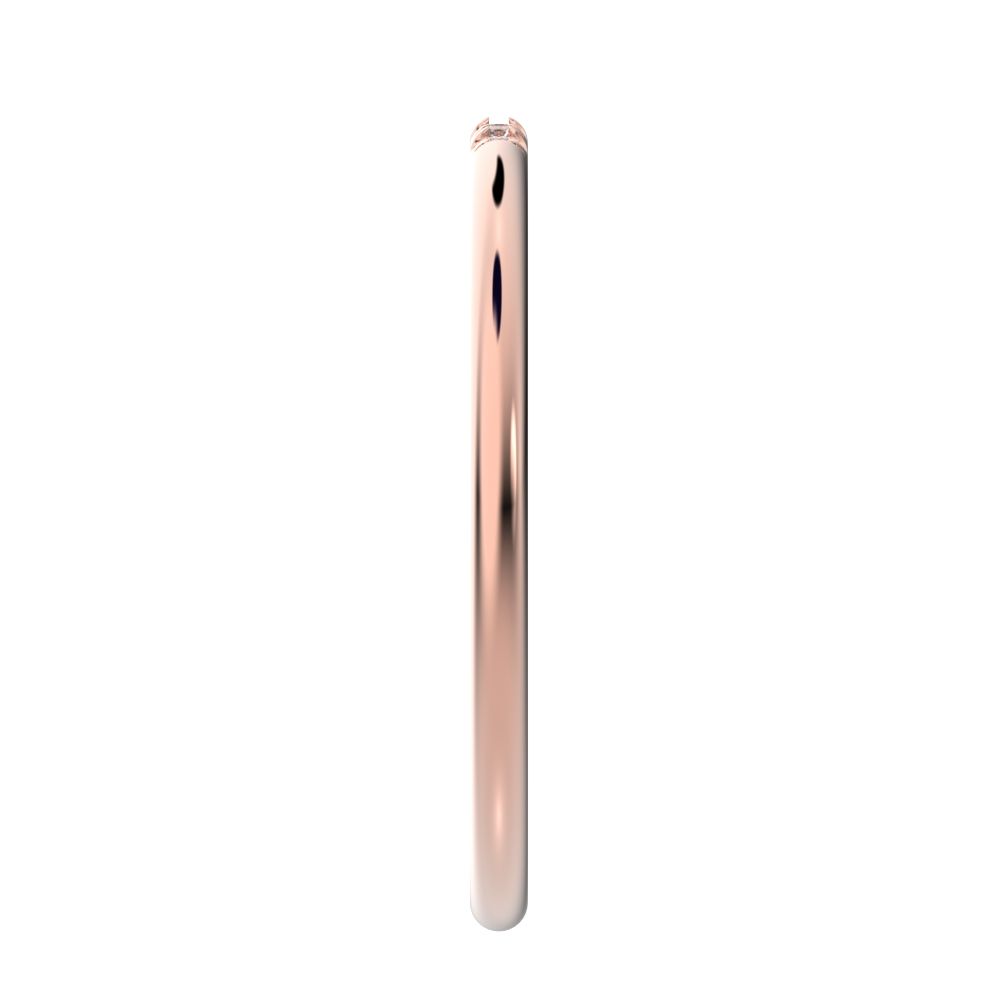 0.05Ct Round Cut Simulated Clear Diamond dainty Minimalist simple Stackable bar light 14K / 18K Solid Rose Gold everyday wedding band