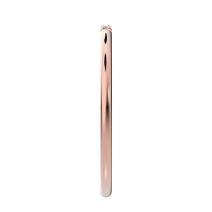 0.05Ct Round Cut Simulated Clear Diamond dainty Minimalist simple Stackable bar light 14K / 18K Solid Rose Gold everyday wedding band