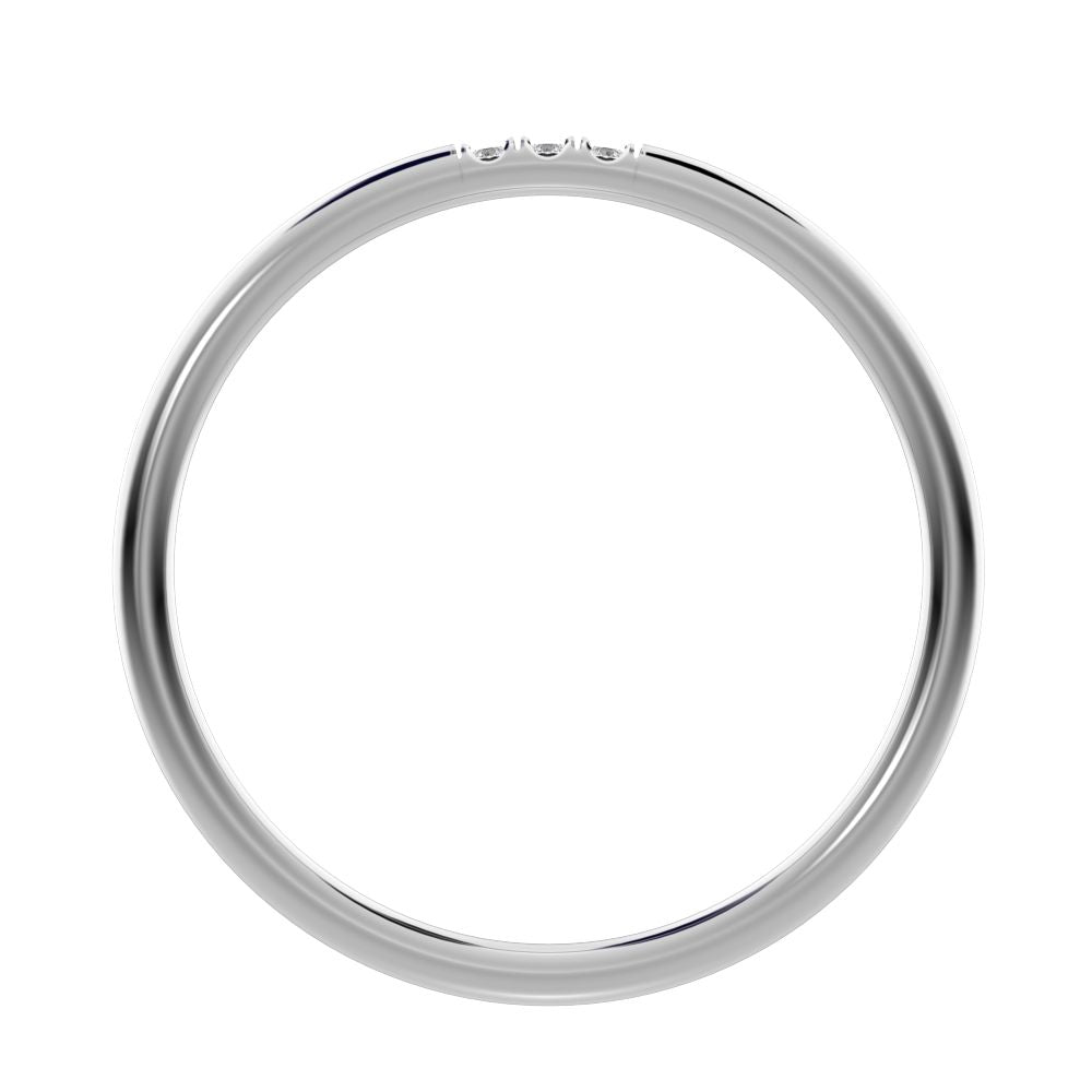 0.03 ct Round Cut Moissanite dainty Minimalist simple Stackable Vintage bar light 14K / 18K Solid White Gold everyday wedding band