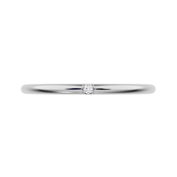 0.01Ct Round Cut Simulated Clear Diamond dainty Minimalist simple Stackable bar light 14K / 18K Solid White Gold everyday wedding band