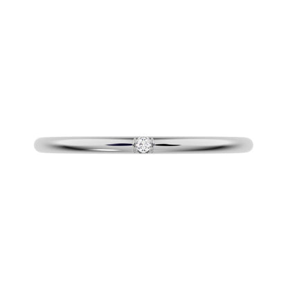0.01 ct Round Cut VS/GH Cultured Diamond dainty simple Stackable Vintage bar light Solid 14K / 18K Solid White Gold everyday wedding band