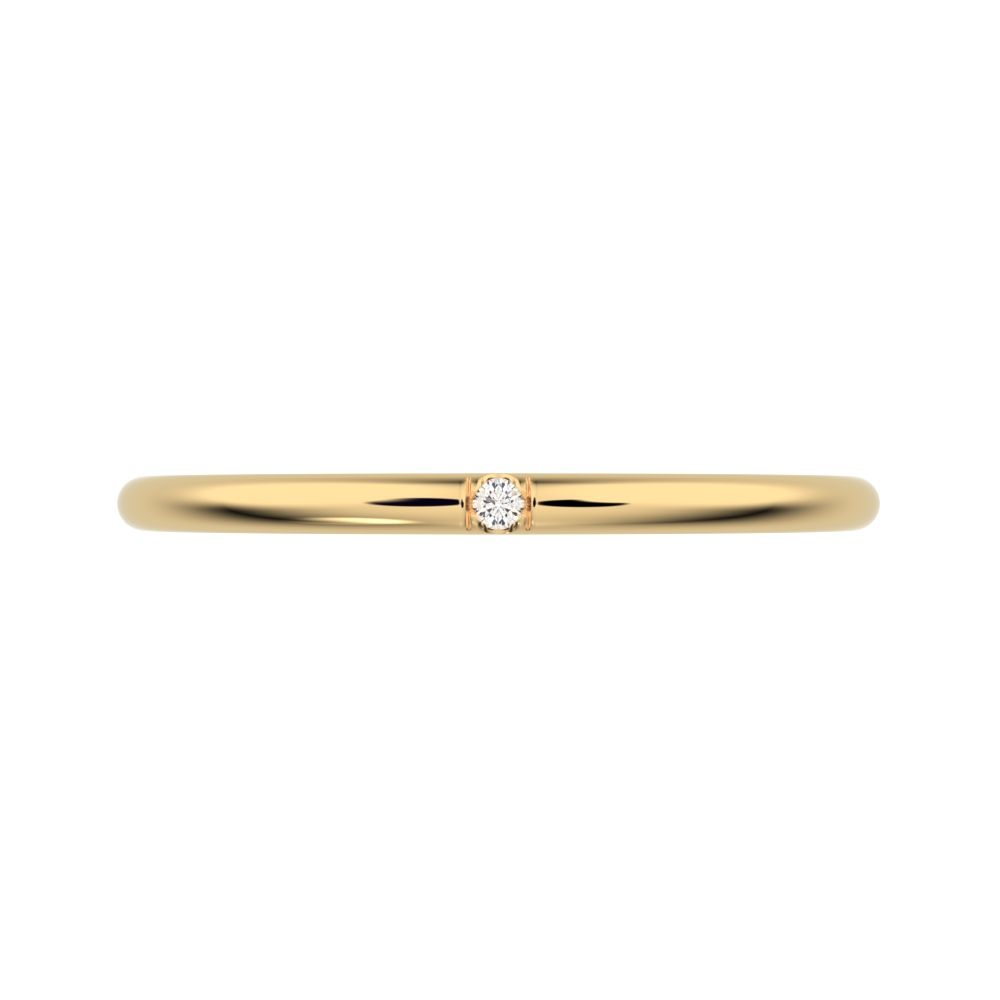 0.01 ct Round Cut Moissanite dainty Minimalist simple Stackable Vintage bar light 14K / 18K Solid Yellow Gold everyday wedding band
