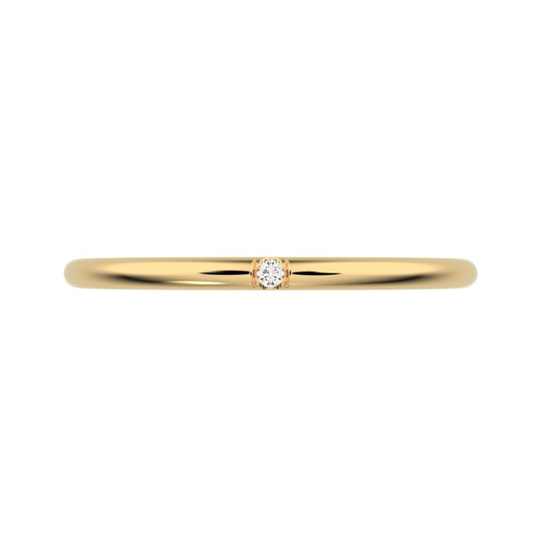 0.01Ct Round Cut Simulated Clear Diamond dainty Minimalist simple Stackable bar light 14K / 18K Solid Yellow Gold everyday wedding band