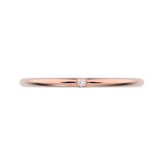 0.01 ct Round Cut Moissanite dainty Minimalist simple Stackable Vintage bar light 14K / 18K Solid Rose Gold everyday wedding band