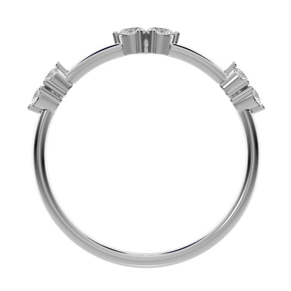 0.24 ct Round Cut Moissanite dainty Minimalist Stackable eye knot simple light 14K / 18K Solid White Gold everyday wedding band