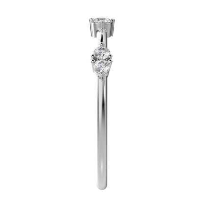 0.24 ct Round Cut Moissanite dainty Minimalist Stackable eye knot simple light 14K / 18K Solid White Gold everyday wedding band