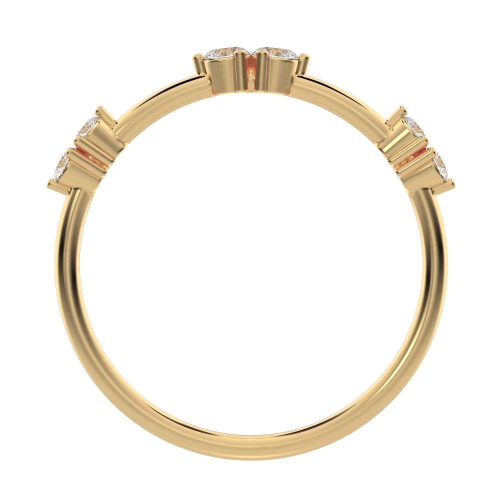 0.24Ct Round Cut Simulated Clear Diamond Minimalist Stackable eye knot simple light 14K / 18K Solid Yellow Gold everyday wedding band