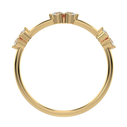 0.24Ct Round Cut Simulated Clear Diamond Minimalist Stackable eye knot simple light 14K / 18K Solid Yellow Gold everyday wedding band