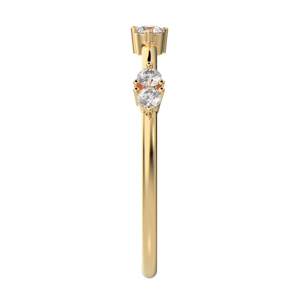 0.24 ct Round Cut Moissanite dainty Minimalist Stackable eye knot simple light 14K / 18K Solid Yellow Gold everyday wedding band