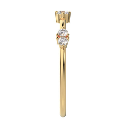 0.24 ct Round Cut Moissanite dainty Minimalist Stackable eye knot simple light 14K / 18K Solid Yellow Gold everyday wedding band