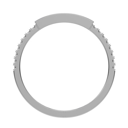 0.47Ct Baguette Cut Simulated Clear Diamond Channel Horizontal bar pave Stackable light 14K / 18K Solid White Gold everyday wedding band