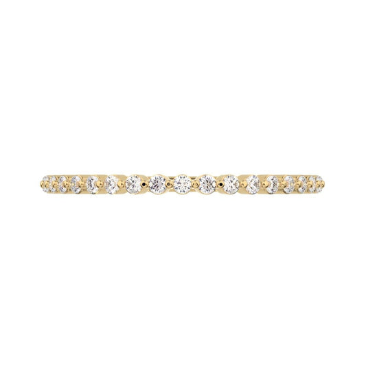0.19 ct Round Cut Simulated Clear Diamond dainty Minimalist Stackable Arrow Half Eternity 14K / 18K Solid Yellow Gold everyday wedding band